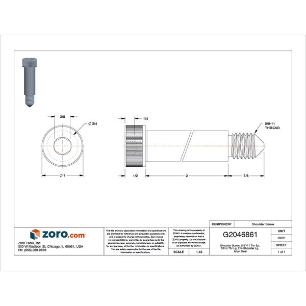 Shoulder Screw, 5/8