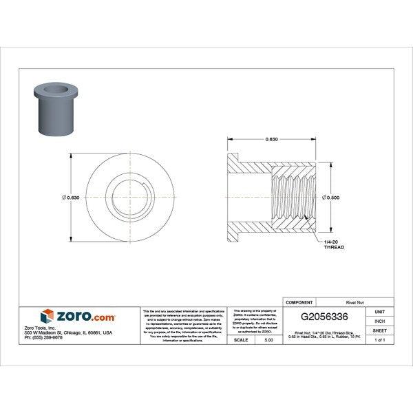 Rivet Nut, 1/4