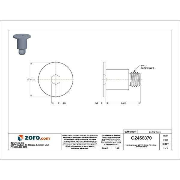 Binding Screw, 5/8