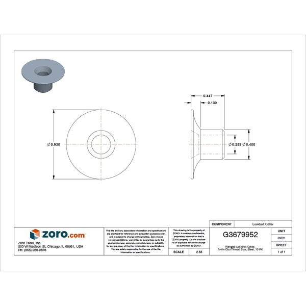 Lockbolt Collar, 1/4