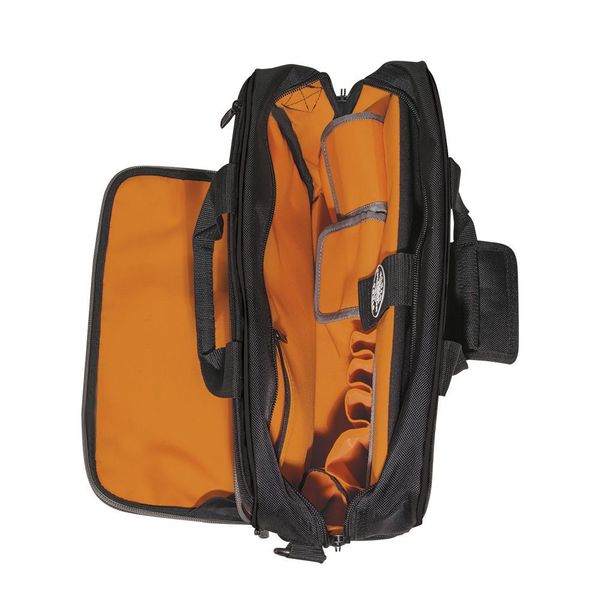 Tool Bag, Polyester, 22 Pockets, Black/Orange, 16