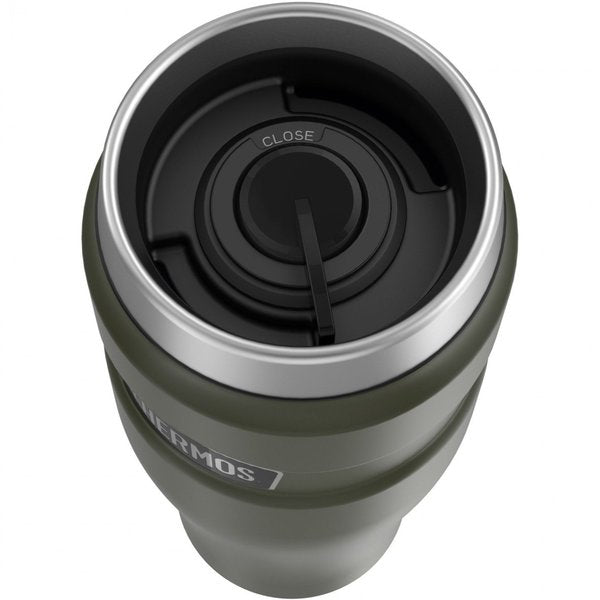 Stainless Steel Travel Tumbler, 16oz, Army Green, Hot 7 Hrs, Cold 18 Hrs