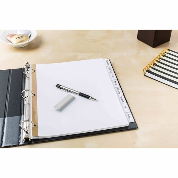 AveryÂ® Big Tabâ¢ Write & Erase Dividers 23078, 8 White Tabs, 1 Set