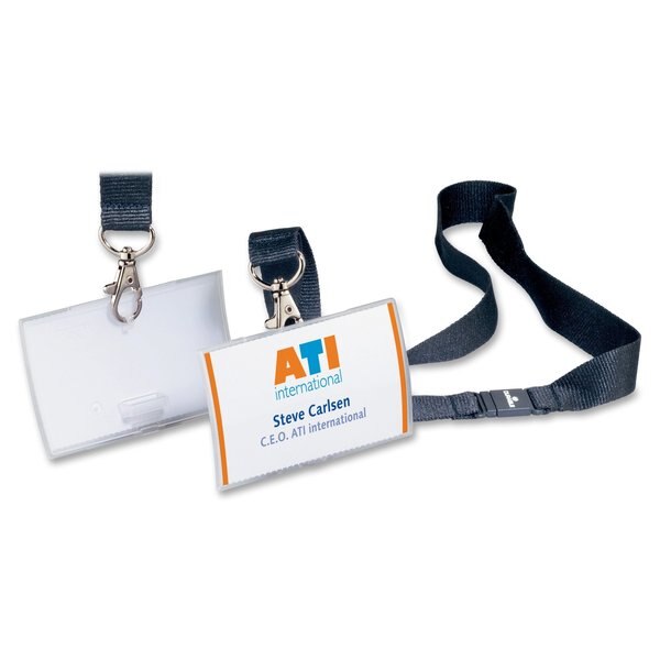 Badge Holder with Lanyard, Clear, PK10