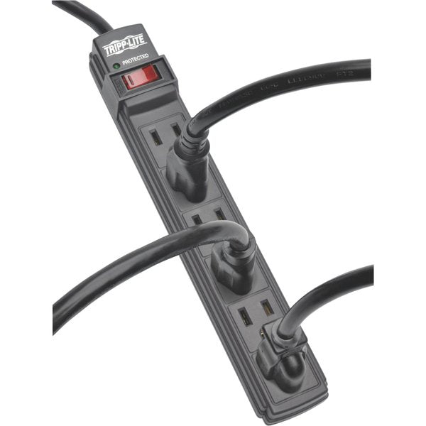 Power Strip, 6-Outlet, Black, 6ft cord