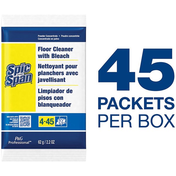 Powder Bleach Floor Cleaner, 2.2 oz., PK45