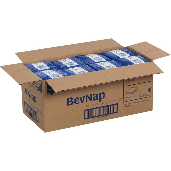 Beverage Napkin, BevNap, White, PK4000