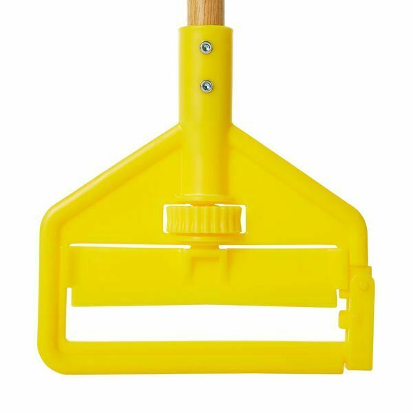 Mop Handle, Slide-On, Side Gate, 54 in L, Wood, Natural