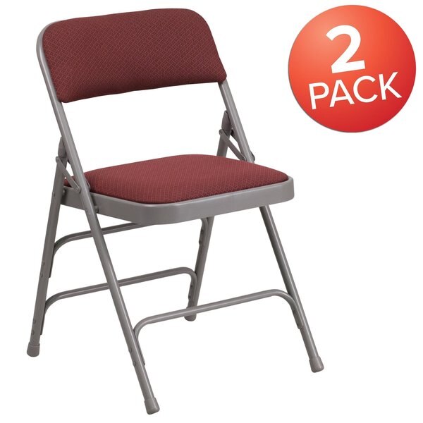 Burgundy Fabric Metal Chair