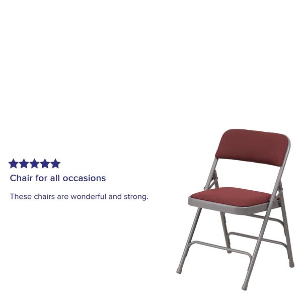 Burgundy Fabric Metal Chair