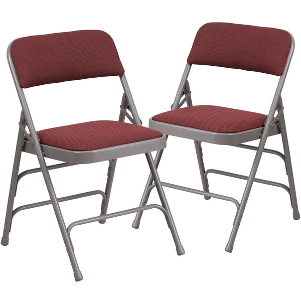 Burgundy Fabric Metal Chair