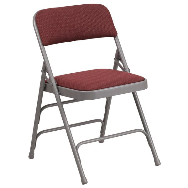 Burgundy Fabric Metal Chair