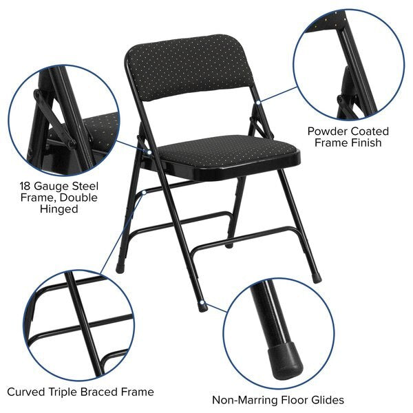 Black Fabric Metal Chair