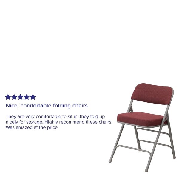 Burgundy Fabric Folding Chair,PK2