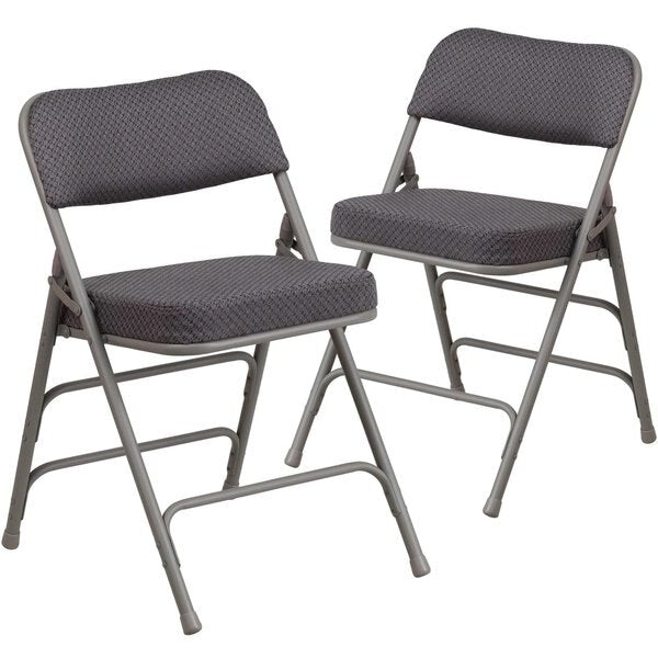 Gray Fabric Folding Chair, PK2