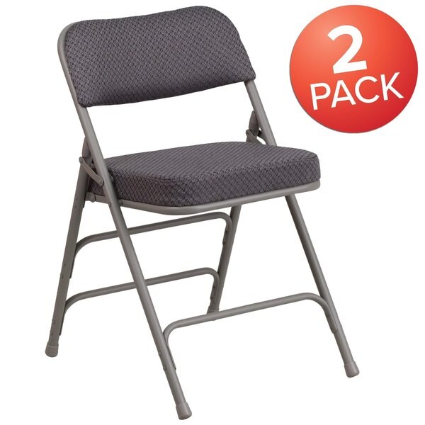 Gray Fabric Folding Chair, PK2