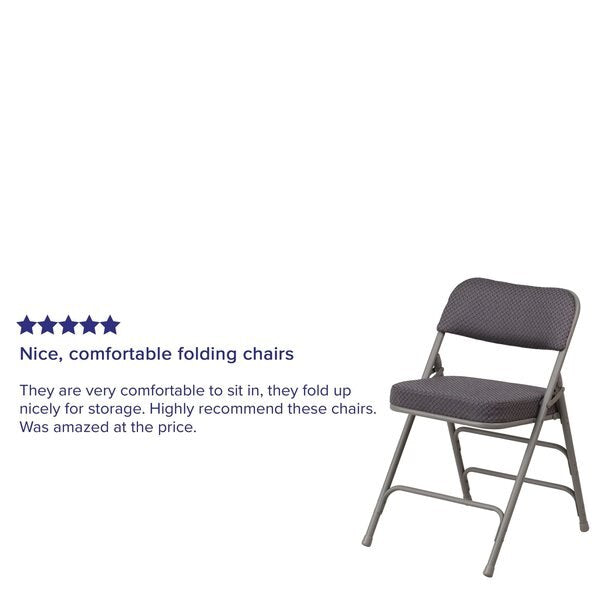 Gray Fabric Folding Chair, PK2