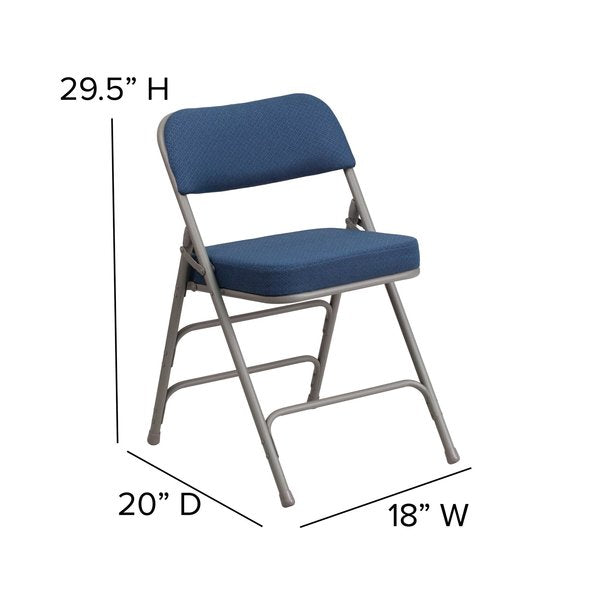 Navy Fabric Folding Chair,PK2