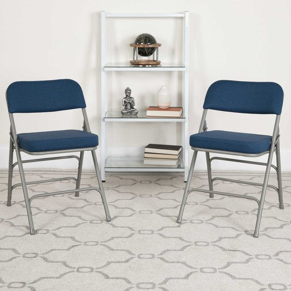 Navy Fabric Folding Chair,PK2