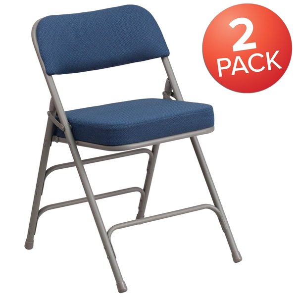 Navy Fabric Folding Chair,PK2