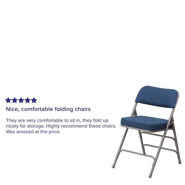 Navy Fabric Folding Chair,PK2