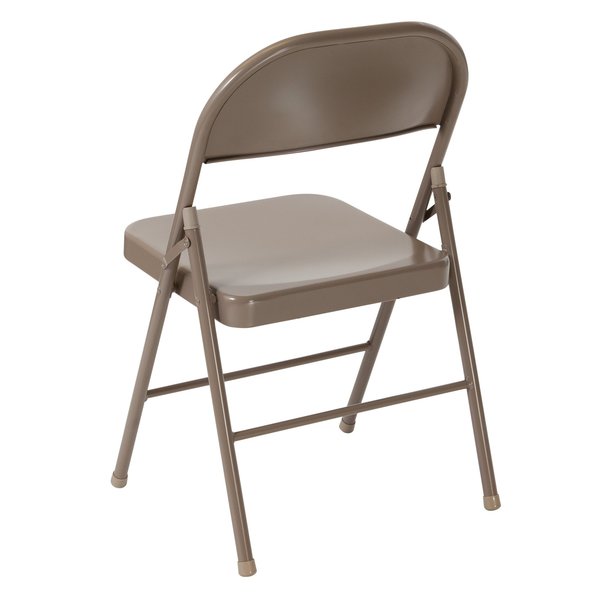 HERCULES Series Double Braced Beige Metal Folding Chair