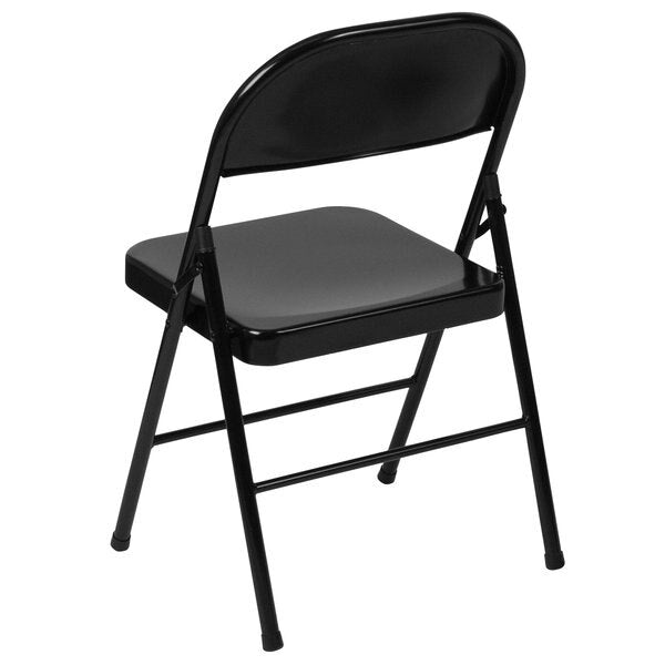HERCULES Series Double Braced Black Metal Folding Chair
