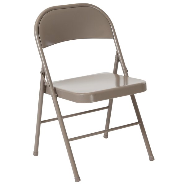 HERCULES Series Double Braced Gray Metal Folding Chair