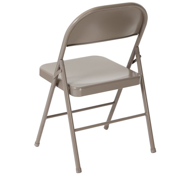 HERCULES Series Double Braced Gray Metal Folding Chair