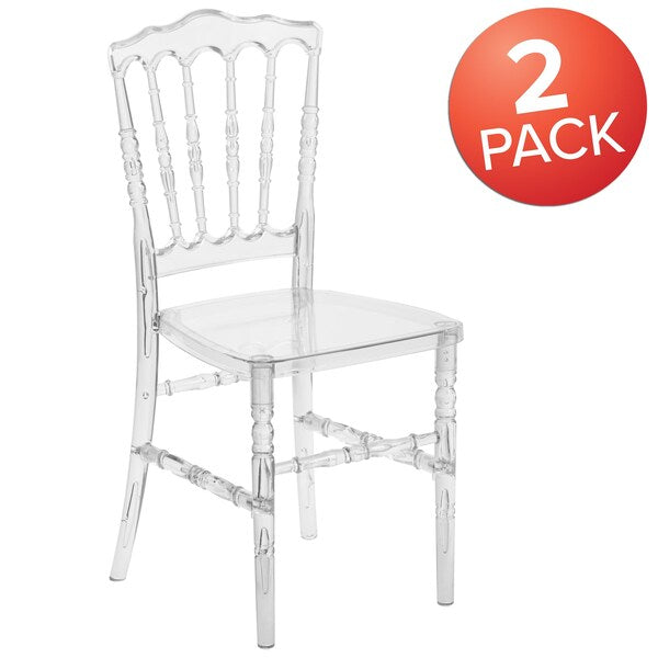 Flash Elegance Crystal Ice Napoleon Stacking Chair