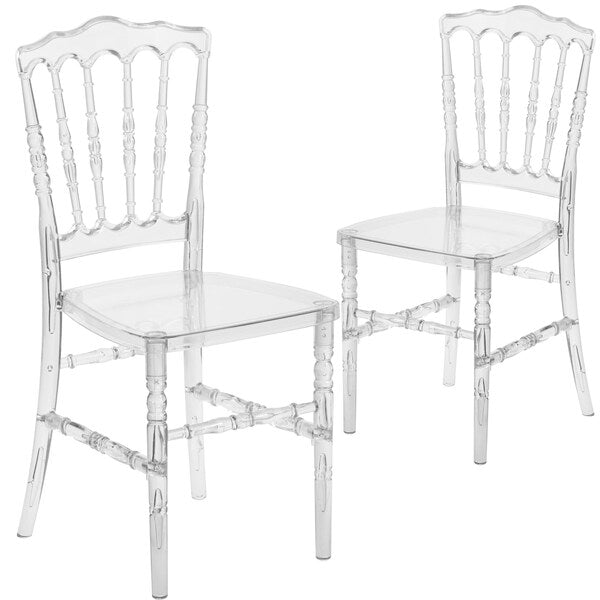Flash Elegance Crystal Ice Napoleon Stacking Chair