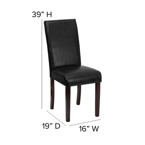 Black LeatherSoft Parsons Chair, PK2