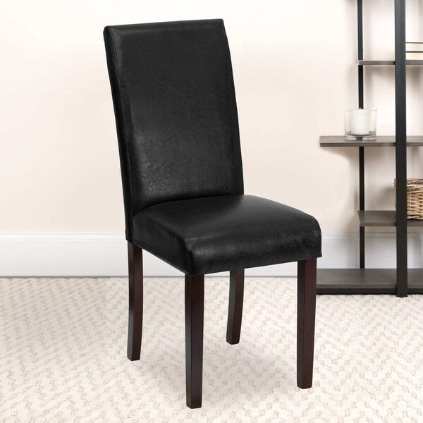 Black LeatherSoft Parsons Chair, PK2