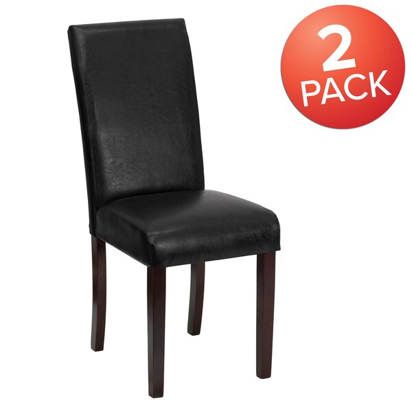 Black LeatherSoft Parsons Chair, PK2