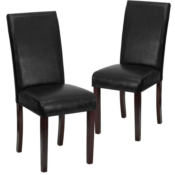 Black LeatherSoft Parsons Chair, PK2