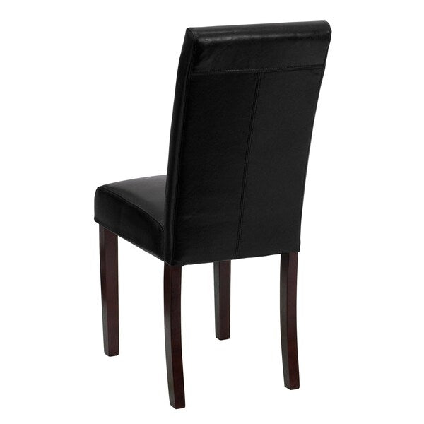 Black LeatherSoft Parsons Chair, PK2