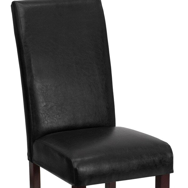 Black LeatherSoft Parsons Chair, PK2