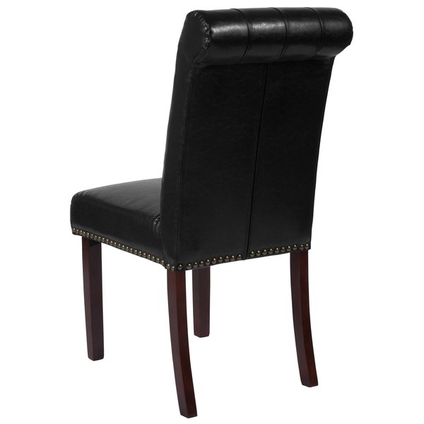 Black Leather Parsons Chair