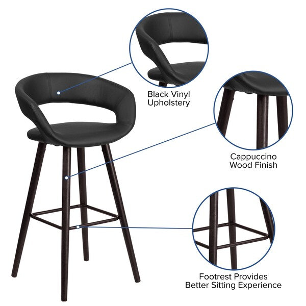Black Vinyl Barstool, 29