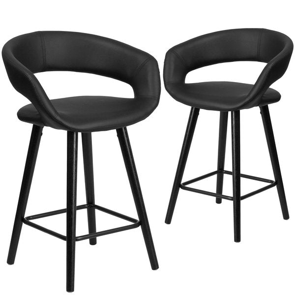 Black Vinyl Counter Stool, 24