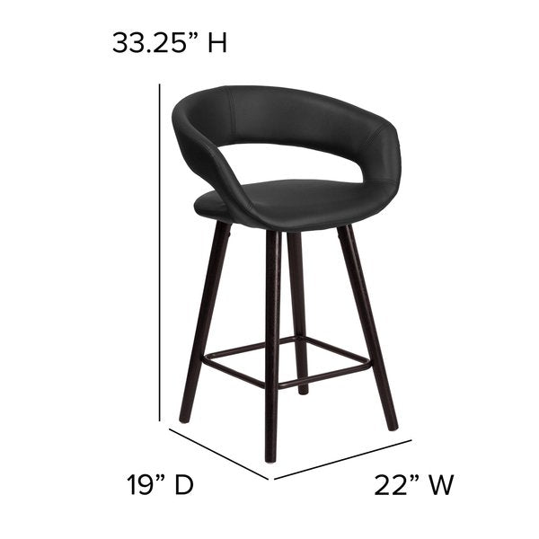 Black Vinyl Counter Stool, 24