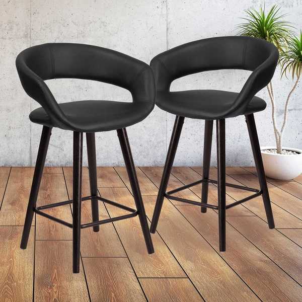Black Vinyl Counter Stool, 24