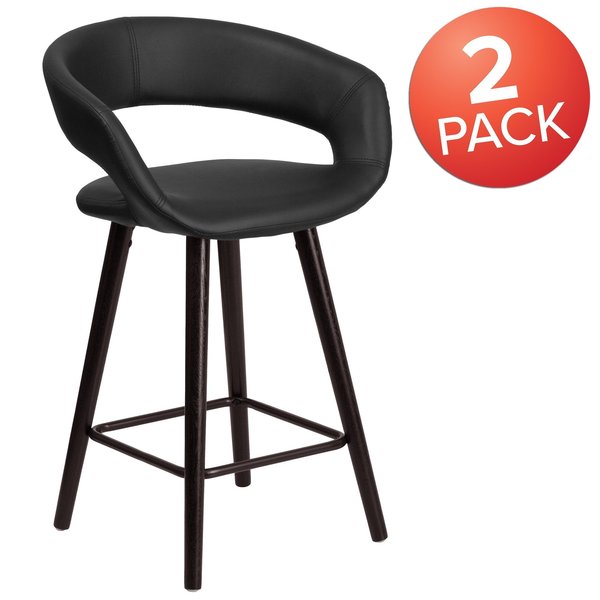 Black Vinyl Counter Stool, 24