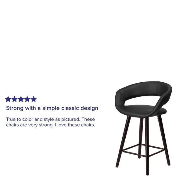 Black Vinyl Counter Stool, 24
