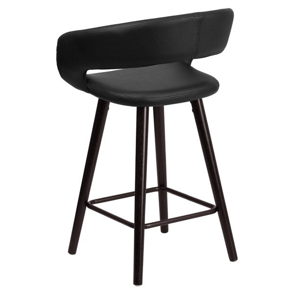 Black Vinyl Counter Stool, 24