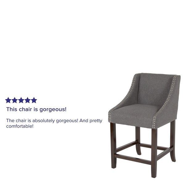Gray Fabric/Wood Stool, 24