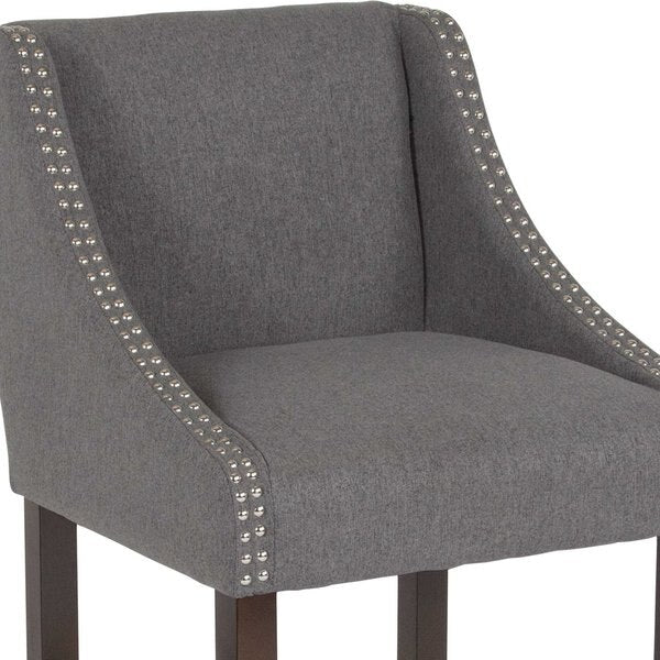 Gray Fabric/Wood Stool, 24