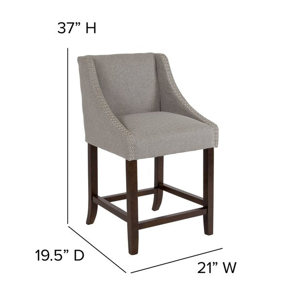 Gray Fabric/Wood Stool, 24