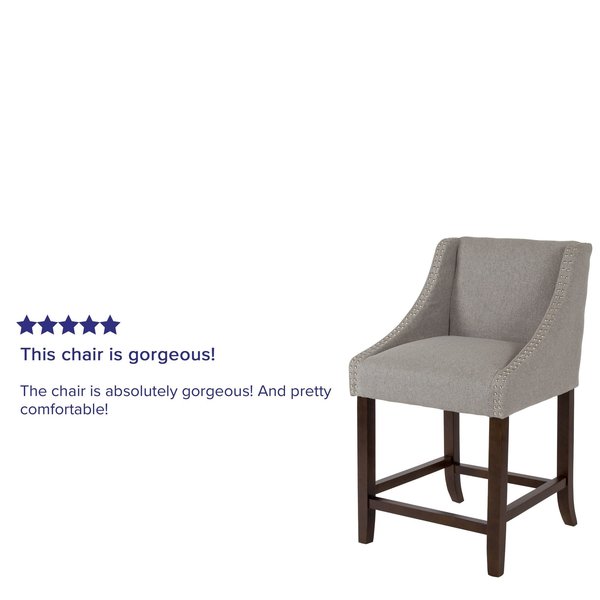 Gray Fabric/Wood Stool, 24