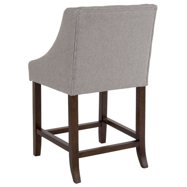 Gray Fabric/Wood Stool, 24